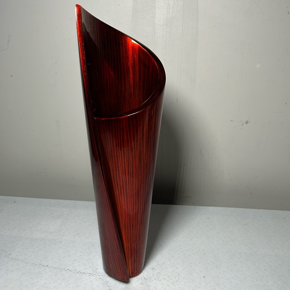Rare Australian Cherry Red LP Hand Wrapped Vase 15” Retired Style